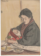 Woman holding baby (untitled)